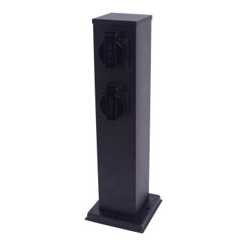 Coluna exterior com tomada 2Z SCHUKO 230V IP44 40 cm preto