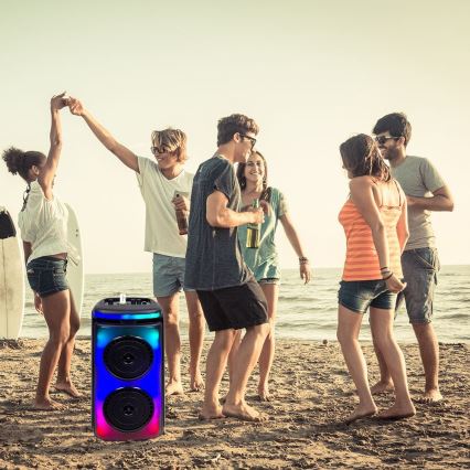 Coluna LED RGB com microfone 400W/2400 mAh + comando