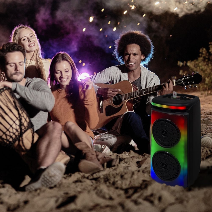 Coluna LED RGB com microfone 400W/2400 mAh + comando