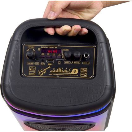 Coluna LED RGB com microfone 400W/2400 mAh + comando