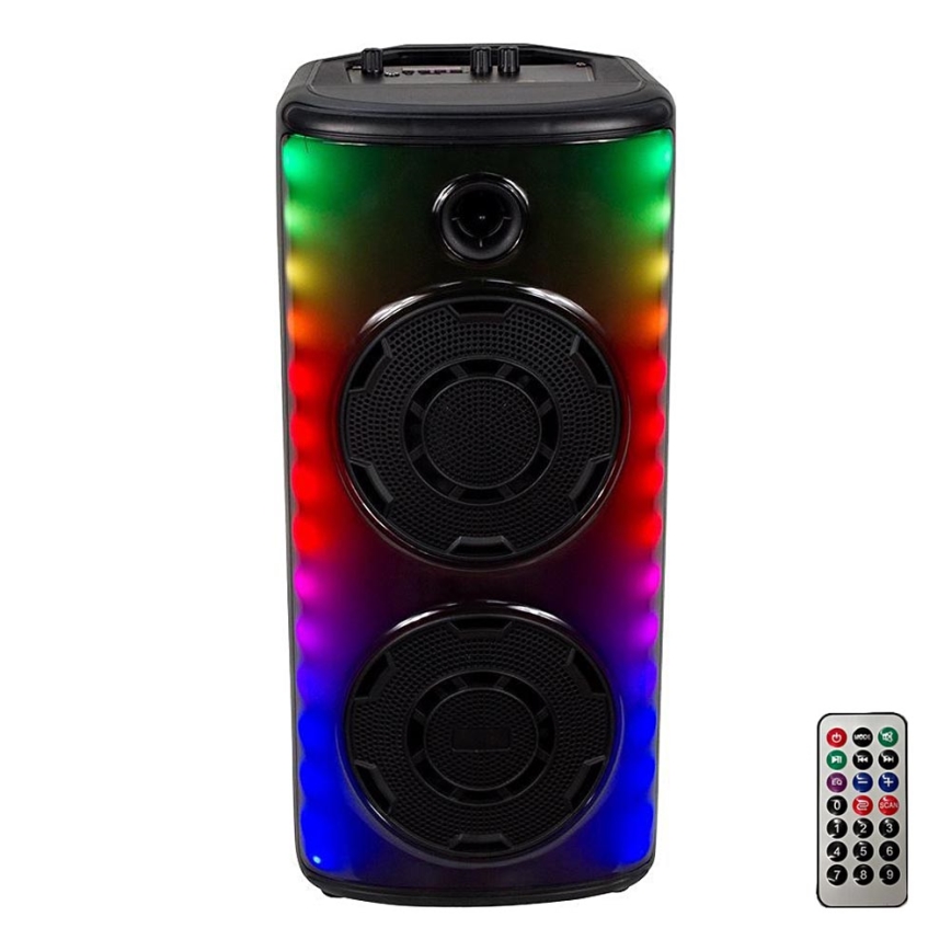Coluna LED RGB com microfone 600W/2400 mAh + comando