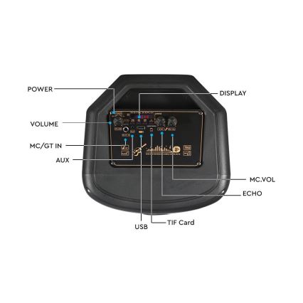 Coluna LED RGB com microfone 600W/2400 mAh + comando