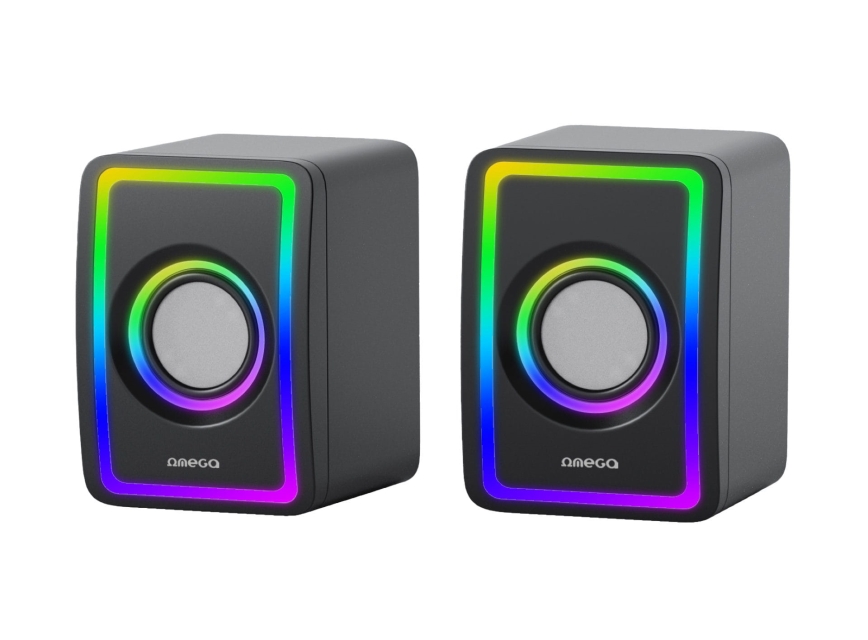 Colunas USB com RGB e retroiluminação 2x3W/5V preto