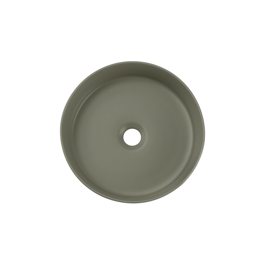 COMAD BEYOND 2 OLIVER VERDE ( E-6565 ) - Lavatório de bancada BEYOND diâmetro 36 cm cerâmica/mate verde