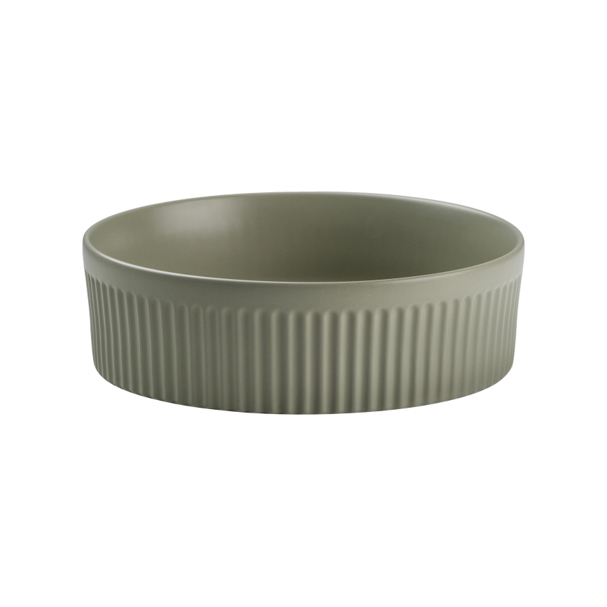 COMAD BEYOND 2 OLIVER VERDE ( E-6565 ) - Lavatório de bancada BEYOND diâmetro 36 cm cerâmica/mate verde