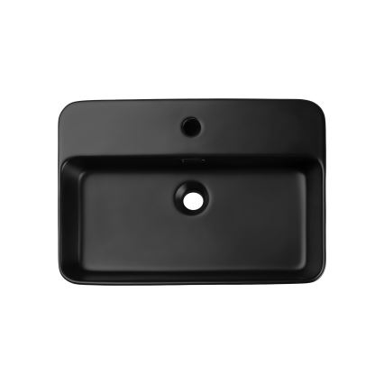 COMAD TRUST 2 BLACK ( E-6282 ) - Lavatório de bancada TRUST 55x38 cm cerâmica/mate preto