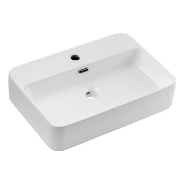 COMAD TRUST 2 Branco ( E-6282 ) - Lavatório de bancada TRUST 55x38 cm cerâmica/branco brilhante