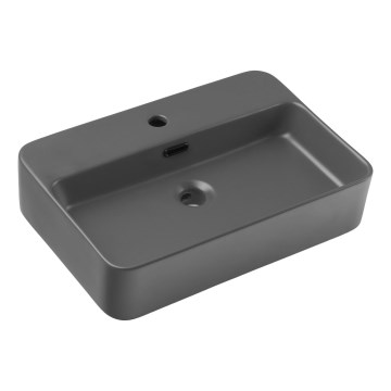 COMAD TRUST 2 MATT DARK GREY ( E-6282 ) - Lavatório de bancada TRUST 55x38 cm cerâmica/mate cinzento