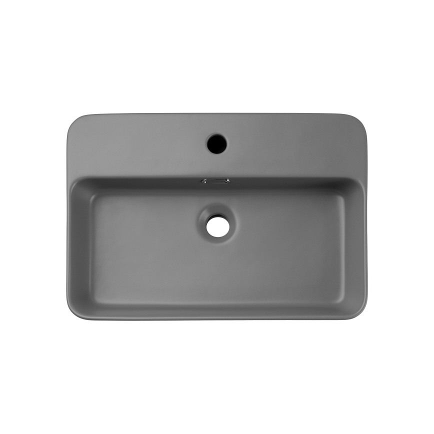 COMAD TRUST 2 MATT LIGHT GREY ( E-6282 ) - Lavatório de bancada TRUST 55x38 cm cerâmica/mate cinzento