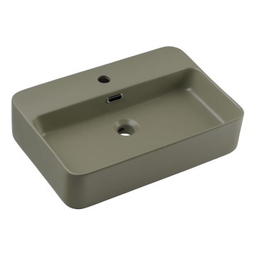 COMAD TRUST 2 OLIVER VERDE ( E-6282 ) - Lavatório de bancada TRUST 55x38 cm cerâmica/mate verde