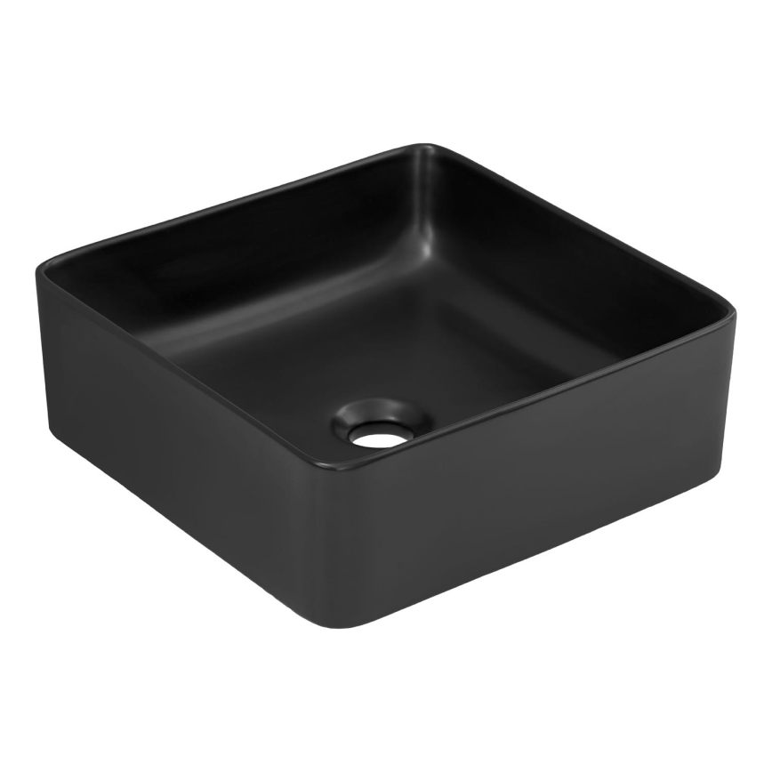 COMAD UM-6276 SLIM 40 BLACK DP - Lavatório de bancada SLIM 37x37 cm cerâmica/mate preto