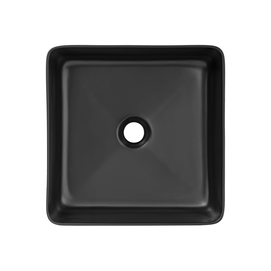 COMAD UM-6276 SLIM 40 BLACK DP - Lavatório de bancada SLIM 37x37 cm cerâmica/mate preto
