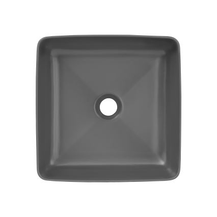 COMAD UM-6276 SLIM 40 CINZA DP - Lavatório de encostar SLIM 37x37 cm cerâmica/cinza mate