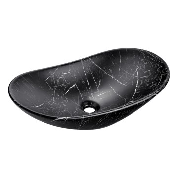 COMAD UN-LENA-MB2 - Lavatório de bancada LENA 61,5x36 cm cerâmica/mate preto