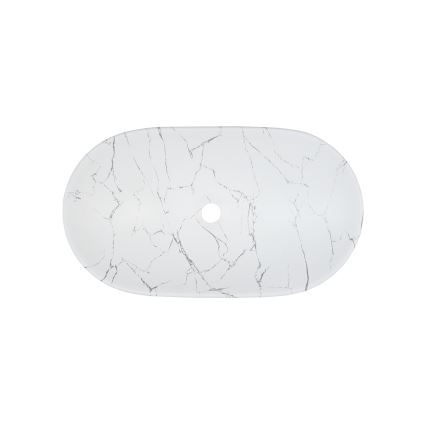 COMAD UN-LENA-MW17 - Lavatório de bancada LENA 61,5x36 cm cerâmica/branco mate