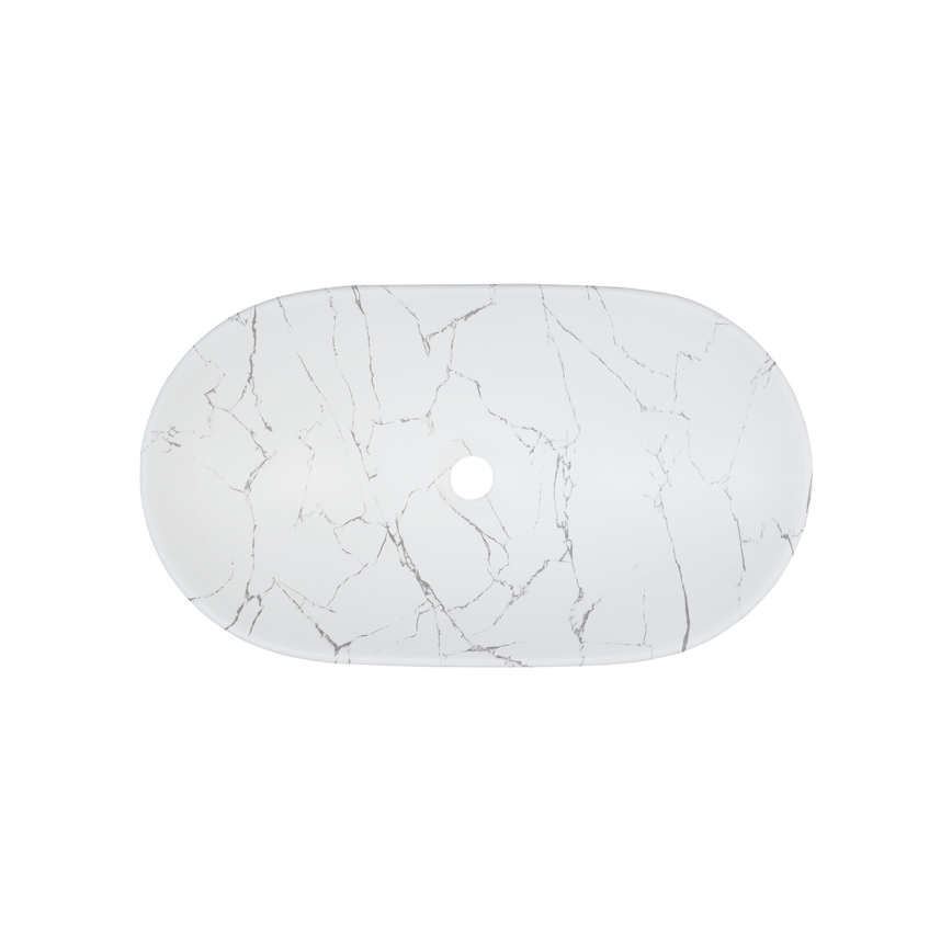 COMAD UN-LENA-MW17 - Lavatório de bancada LENA 61,5x36 cm cerâmica/branco mate