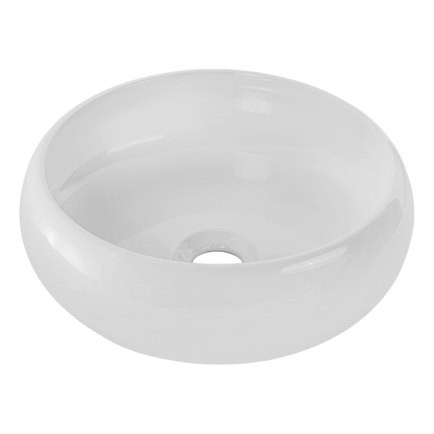 COMAD UN-WIKI-SW - Lavatório de bancada WIKI diâmetro 36 cm cerâmica/branco brilhante