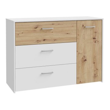 Cômoda com gavetas URO carvalho artisan/ branco