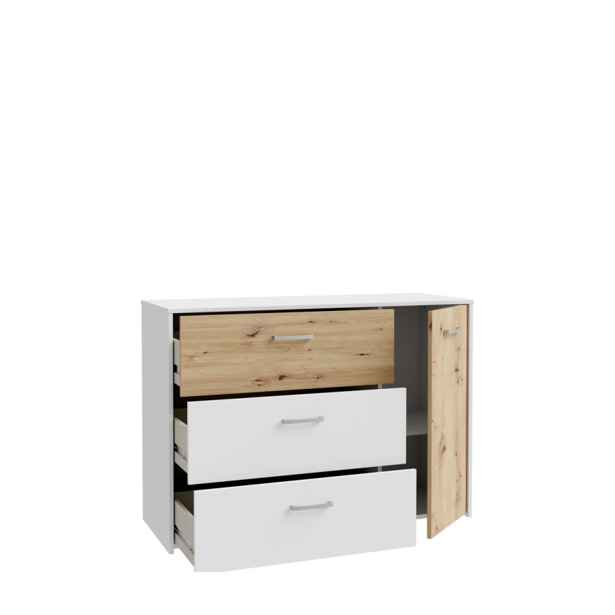 Cômoda com gavetas URO carvalho artisan/ branco