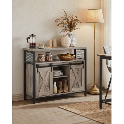 Cômoda com portas deslizantes FIRA taupe/preto