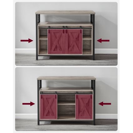 Cômoda com portas deslizantes FIRA taupe/preto