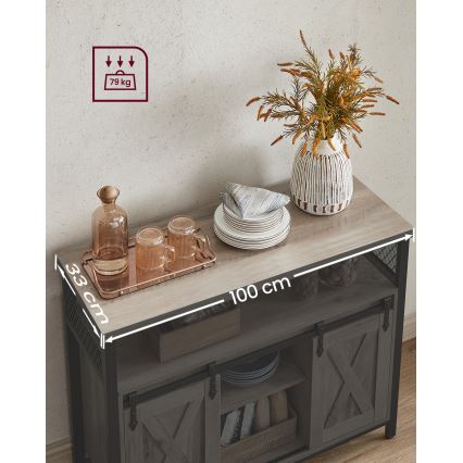 Cômoda com portas deslizantes FIRA taupe/preto