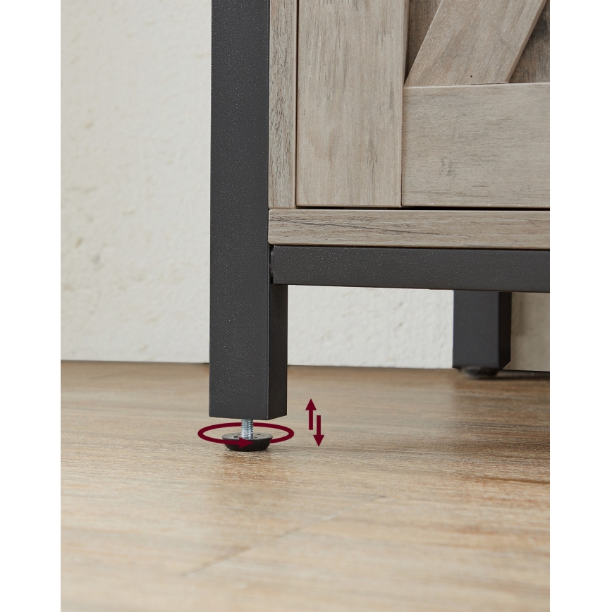 Cômoda com portas deslizantes FIRA taupe/preto