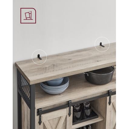 Cômoda com portas deslizantes FIRA taupe/preto