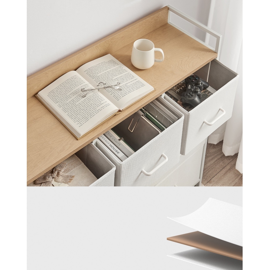 Cômoda com gavetas KIRA branco/marrom