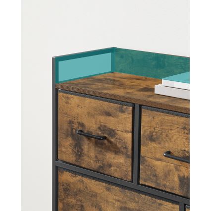 Cômoda com gavetas KIRA castanha/preta