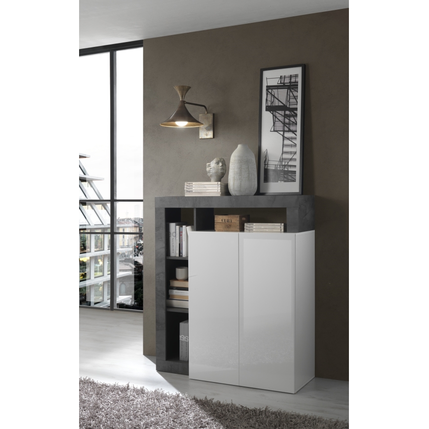 Cómoda LENOR branca/antracite