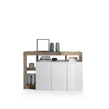 Cómoda LENOR branca/castanha