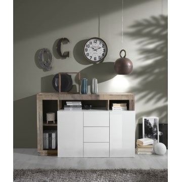 Cômoda LENOR branca/castanha