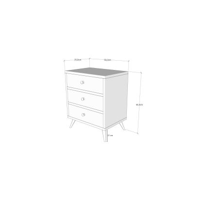 Cómoda LIZA 68x50 branca/castanha