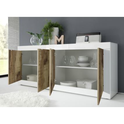 Cômoda NERILA branca/castanha
