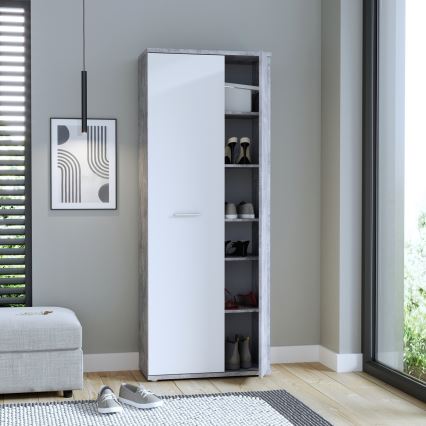 Cômoda/Sapateira SIMO branco/cinzento betão