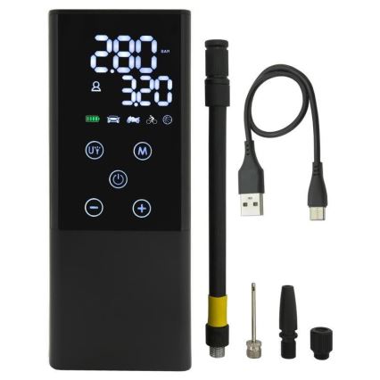 Compressor de bolso digital 4000 mAh 5V preto