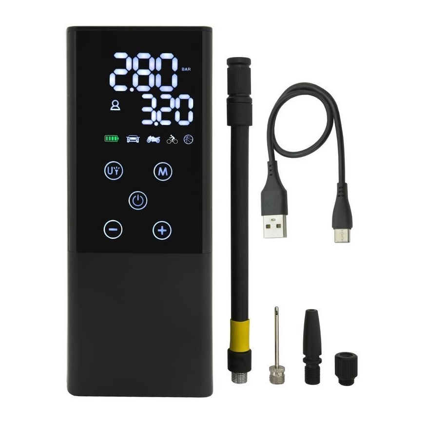 Compressor de bolso digital 4000 mAh 5V preto