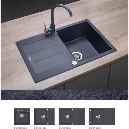 Concept BDG3334DG - Misturadora de cozinha 33,5 cm, acabamento granito/cinzento escuro
