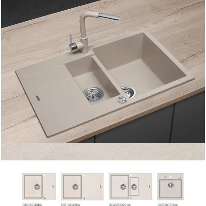 Concept BDG4527BE - Torneira de cozinha com bica extraível 26,9 cm granito/bege