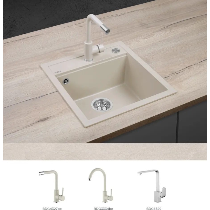 Concept DG00C50BE - Cuba de cozinha CUBIS 49x51 cm granito/bege
