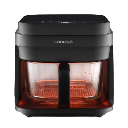 Concept FR5500 - Fritadeira de ar quente GLASS & FAST 5,5 l 1200W/230V preto