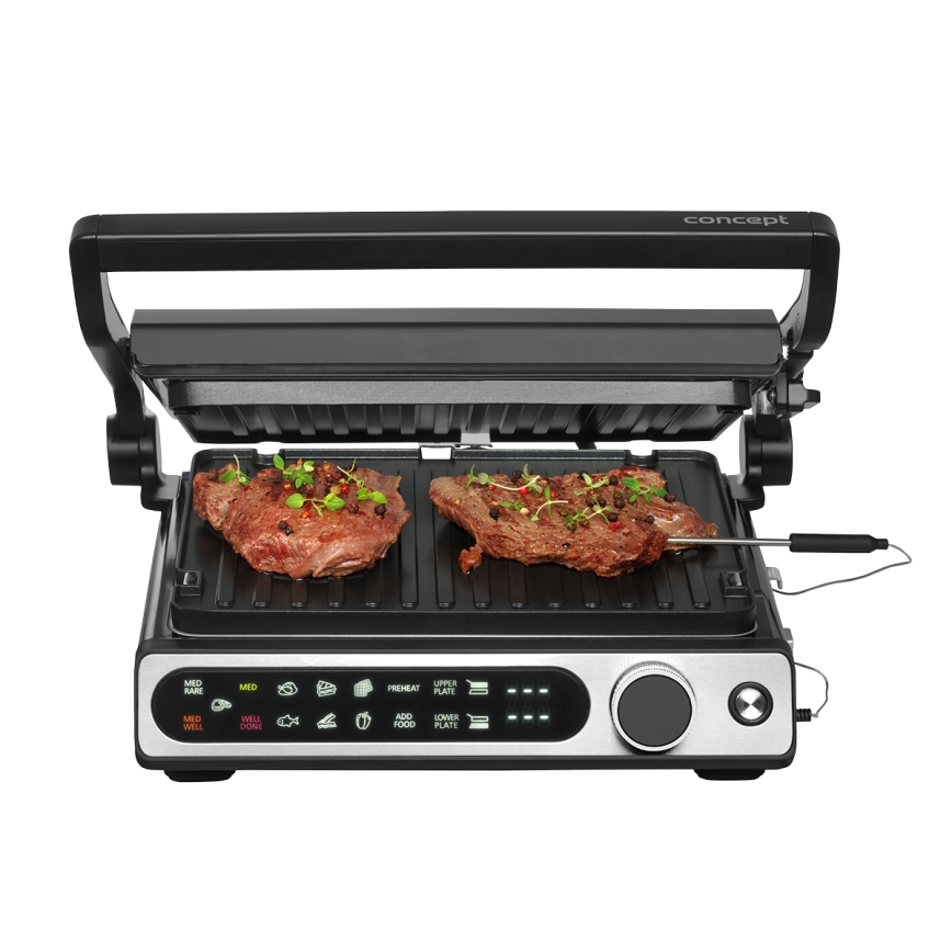 Concept ge3500 - Grelhador com sensor de temperatura 2000W/230V preto