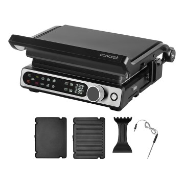 Concept ge3500 - Grelhador de contacto com sonda de temperatura 2000W/230V preto