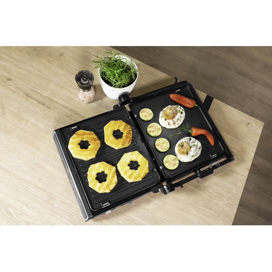 Concept ge3550 - Grelhador com sensor de temperatura 2000W/230V preto
