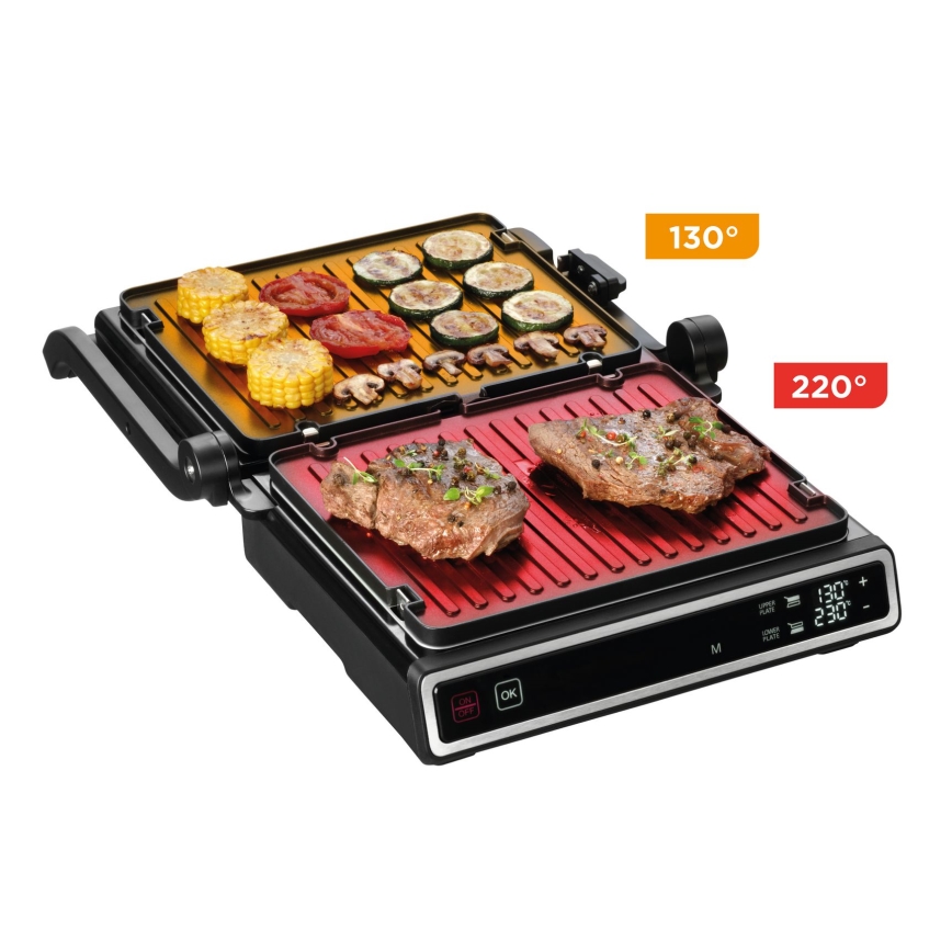 Concept ge3550 - Grelhador com sensor de temperatura 2000W/230V preto