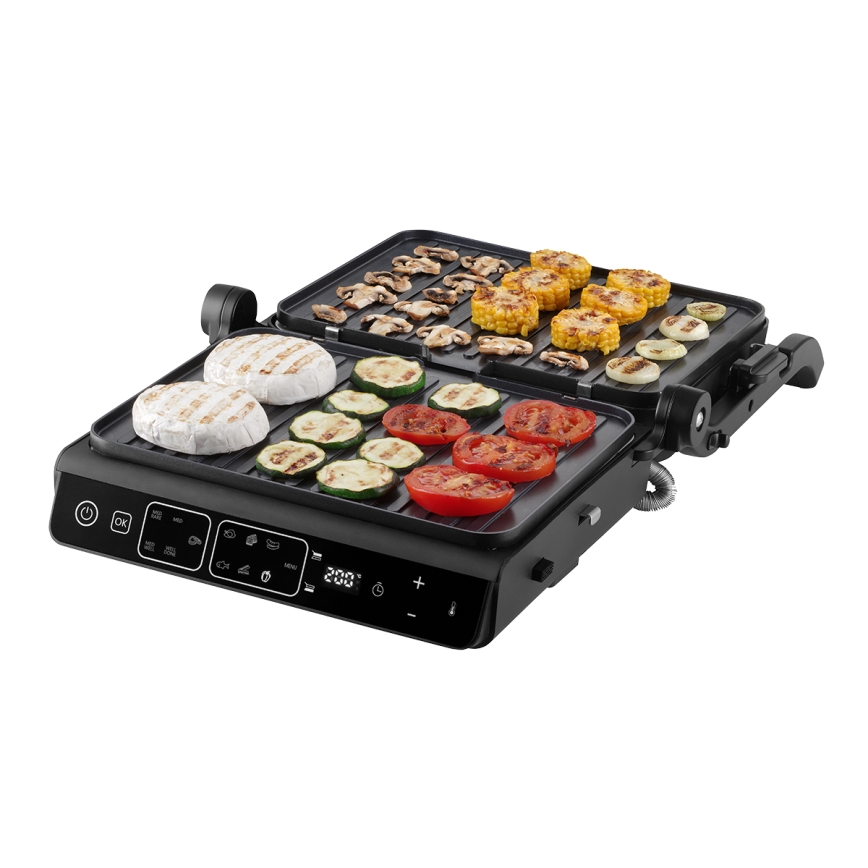 Concept ge3600 - Grelhador com sensor de temperatura GLASS 2000W/230V preto
