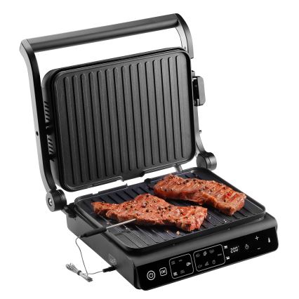Concept ge3600 - Grelhador com sensor de temperatura GLASS 2000W/230V preto