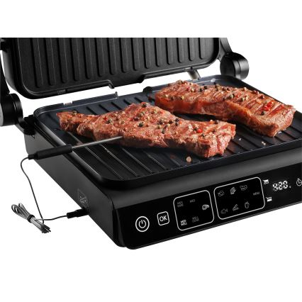 Concept ge3600 - Grelhador com sensor de temperatura GLASS 2000W/230V preto