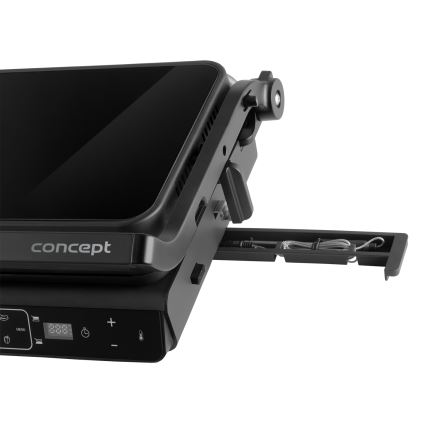 Concept ge3600 - Grelhador com sensor de temperatura GLASS 2000W/230V preto